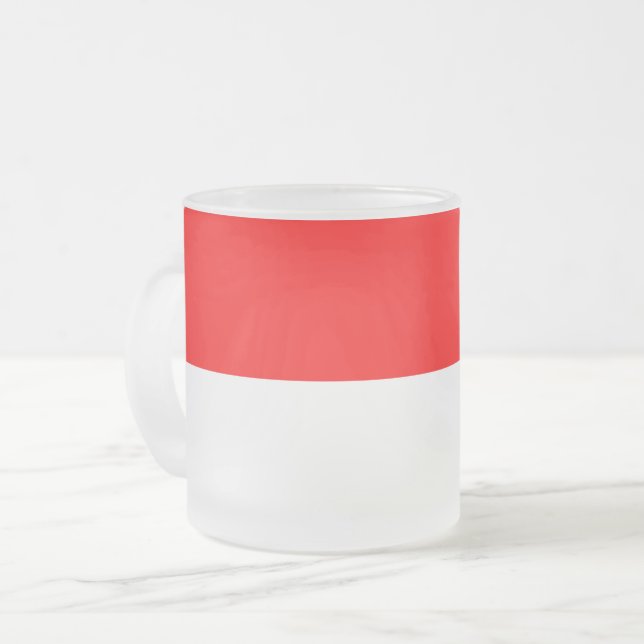 Givré Petite tasse de verre dépoli avec drapeau d'Indoné (Devant gauche)
