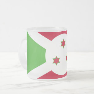 Givré Petite tasse de verre dépoli avec drapeau du Burun