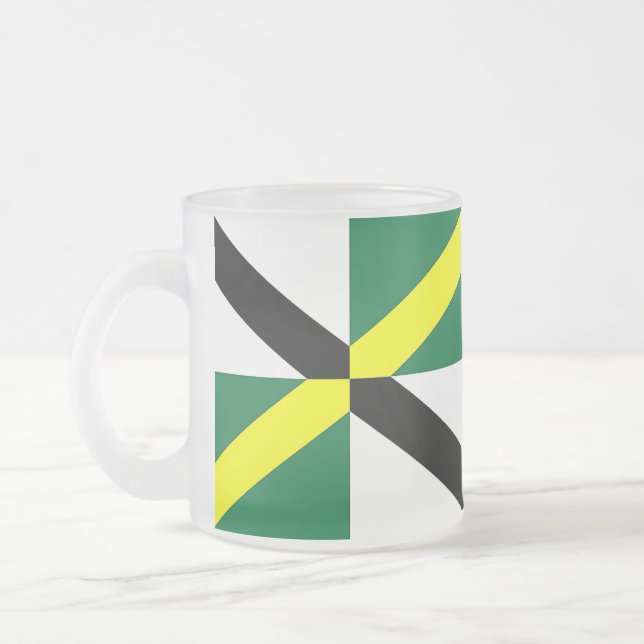 Givré Petite tasse de verre dépoli avec le drapeau de Mo (Gauche)