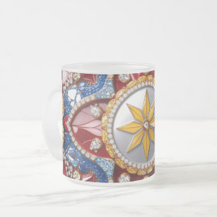 Givré Petite tasse en verre dépoli aux couleurs colombie