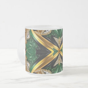 Givré Petite tasse en verre dépoli aux couleurs jamaïcai