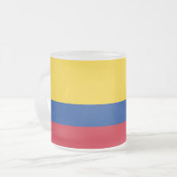 Petite tasse en verre dépoli avec drapeau de la Co