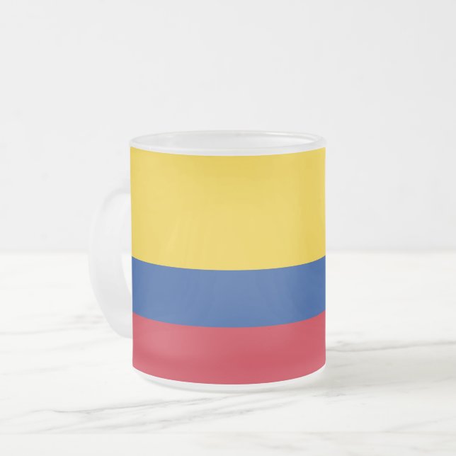Givré Petite tasse en verre dépoli avec drapeau de la Co (Devant gauche)