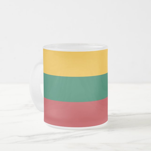 Givré Petite tasse en verre dépoli avec drapeau de Litua (Devant gauche)