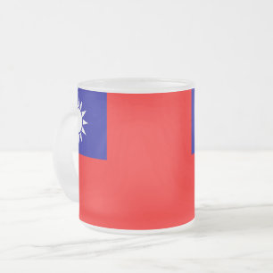 Givré Petite tasse en verre dépoli avec drapeau de Taïwa