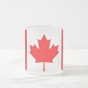 Givré Petite tasse en verre dépoli avec drapeau du Canad