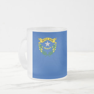 Givré Petite tasse en verre dépoli avec drapeau du Nevad
