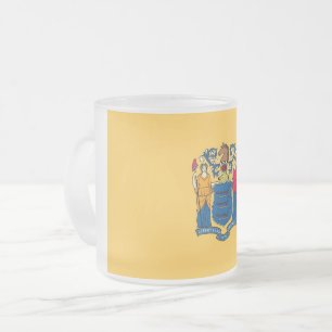 Givré Petite tasse en verre dépoli avec drapeau du New J