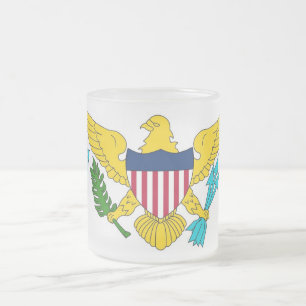 Givré Petite tasse en verre dépoli avec drapeau Îles Vie