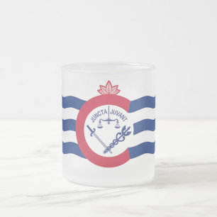 Givré Petite tasse en verre dépoli avec le drapeau de Ci