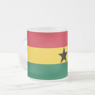 Givré Petite tasse en verre dépoli avec le drapeau du Gh