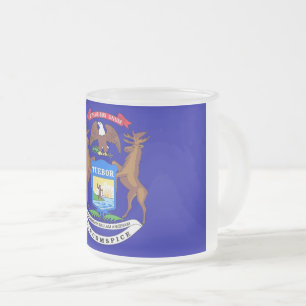 Givré Petite tasse en verre dépoli avec le drapeau du Mi