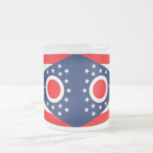 Givré Petite tasse en verre dépoli avec le drapeau Ohio,