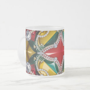 Givré Petite tasse en verre dépoli avec les couleurs de
