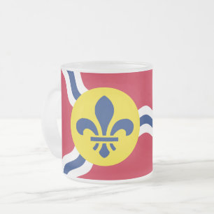 Givré Petite tasse en verre dépoli, drapeau de Saint-Lou