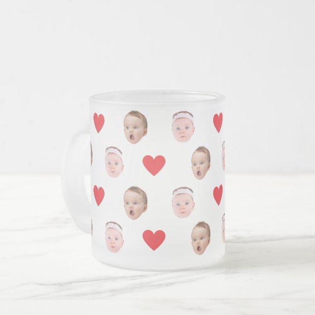 Givré Tapis, tasse photo personnalisée, Cadeau bébé (Devant gauche)