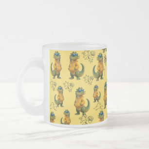 Givré Tasse à café à motif de plage de crocodile jaune a