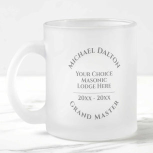 Givré Tasse à café en verre dépoli Grand Maître Maçonniq