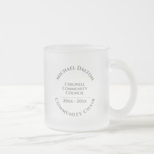 Givré Tasse à café en verre dépoli Président de la Commu