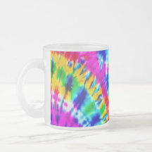 Tasse à café tie dye couleur arc-en-ciel