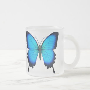 Givré Tasse bleue de papillon d'Ulysse