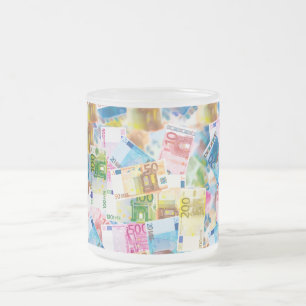 Givré Tasse de banquier avec des billets de banque