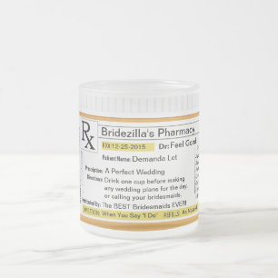 Givré Tasse de café de la prescription RX de Bridezilla