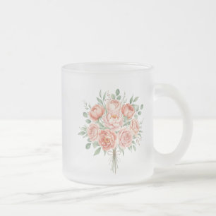 Givré Tasse de café florale à l'aquarelle rose blush piv
