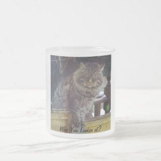 Givré Tasse de café givrée par chat fâché
