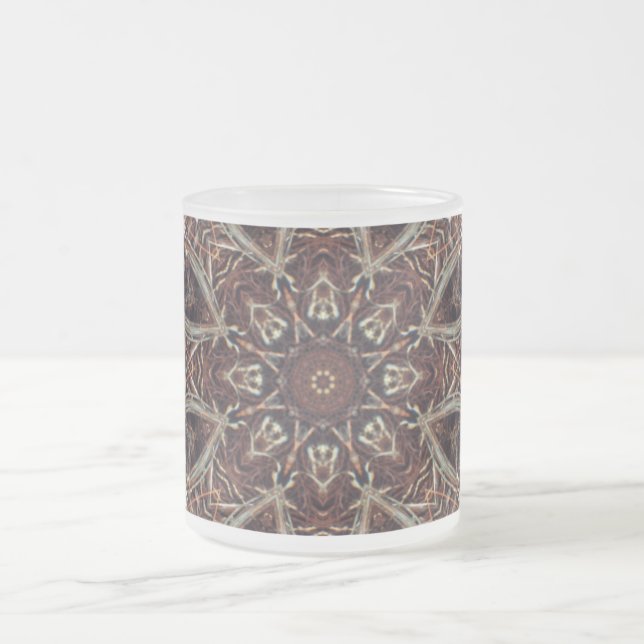 Givré Tasse de café, Marron Abstrait, Personnalisable (Centre)