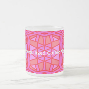 Givré Tasse de café personnalisée géométrique rose vif