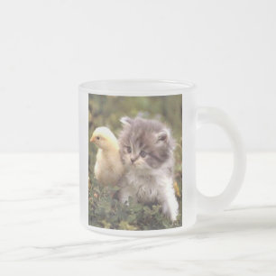 Givré Tasse de chaton et de poussin de bébé
