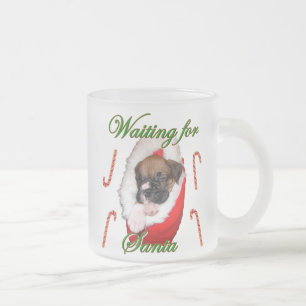 Givré Tasse de chiot de boxeur de Noël