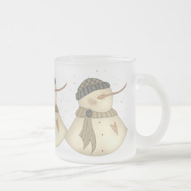 Givré Tasse de coeur de Noël Snowmans (Droit)