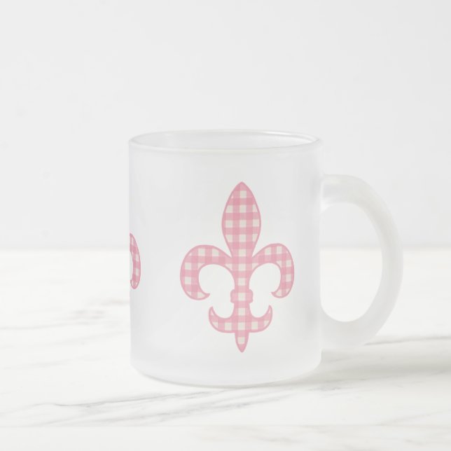 Givré Tasse de guingan de Fleur de lis Pink (Droit)