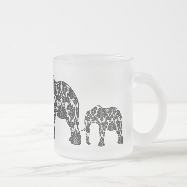 Givré Tasse de motif d'éléphant de damassé (Droit)