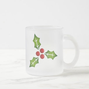 Givré Tasse de Noël de baies de houx