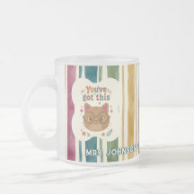 Tasse de professeur de chat personnalisée | Nom et