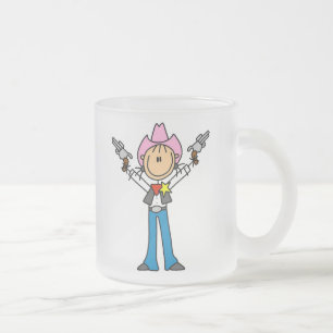 Givré Tasse de shérif cowgirl à figure bâton