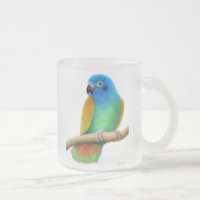 Tasse dirigée bleue de perroquet de Pionus