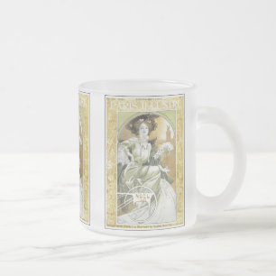 Givré Tasse en verre :  Alphonse Mucha - art Nouveau