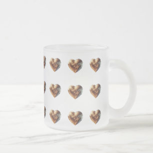 Givré Tasse en verre de matte avec des motifs cardiaques