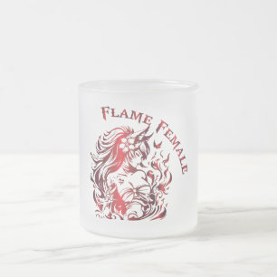 Givré Tasse en verre femme flammes