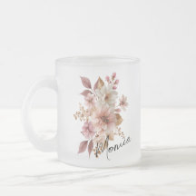 Tasse florale personnalisée à l'aquarelle