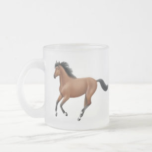 Givré Tasse givrée galopante de cheval de baie