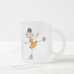 Givré Tasse orange de fille de patinage de glace
