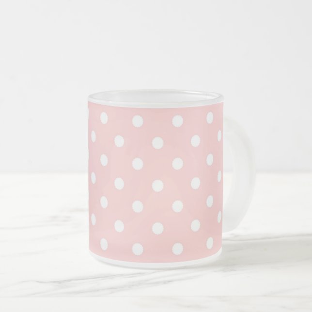 Givré Tasse rose avec le pois blanc (Devant droit)