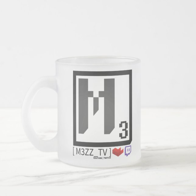 Givré Tasse sociale en verre de logo de M3ZZ_TV (Gauche)