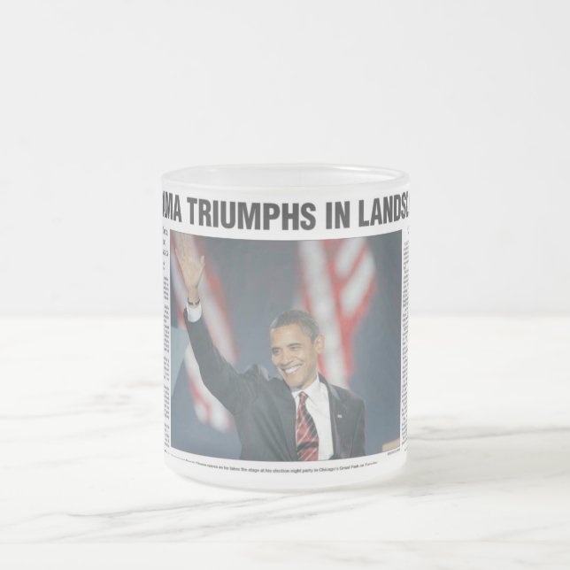 Givré Triomphes d'Obama dans la tasse d'éboulement (Centre)