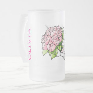 Givrée Chic Verre Dépoli Fleuriste Chope à Bière - Mariée
